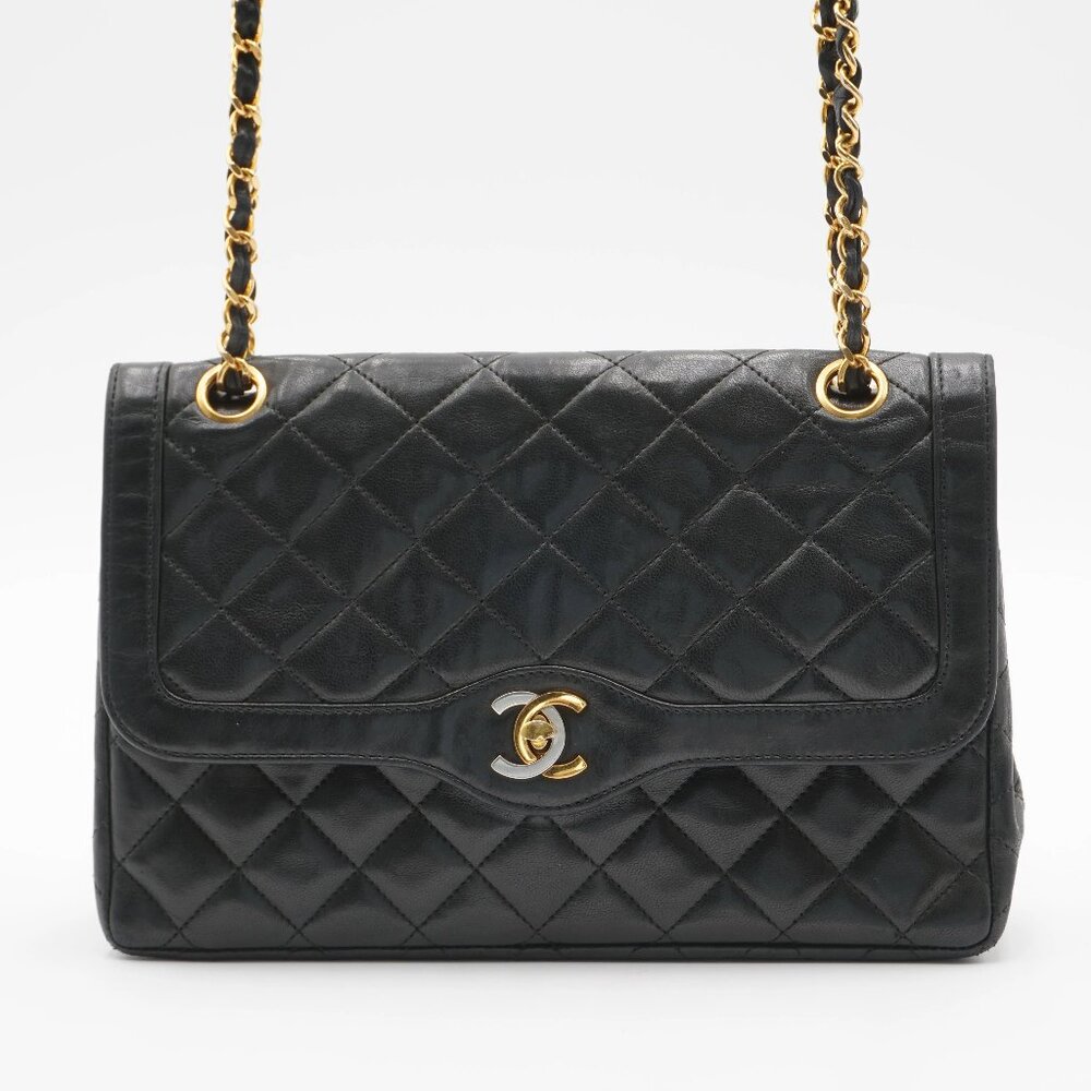*SOLD* Pre-owned CHANEL Paris Limited Edition Two-Tone CC Logo Double Flap Bag